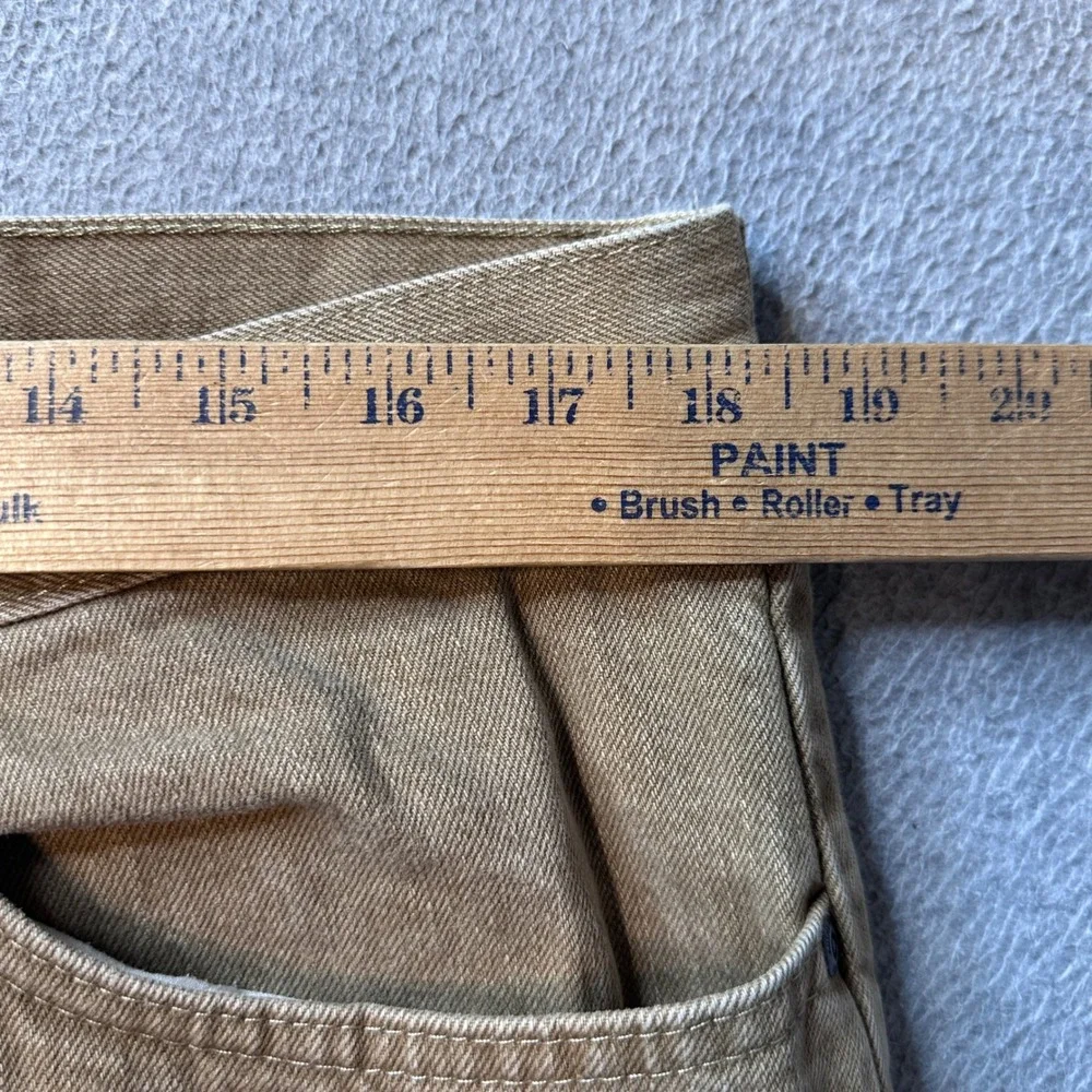 Wrangler Jeans Mens 37x30 Khaki Authentics Straight Leg ZM100KH Cotton Denim